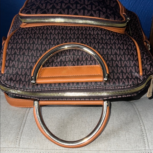 MKF Collection Brown Monogram Backpack - Picture 5 of 8
